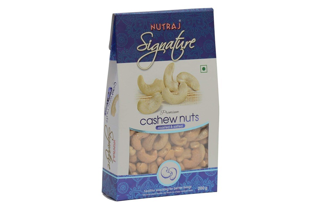 Nutraj Signature Premium Cashew Nuts, Roasted & Salted   Box  200 grams